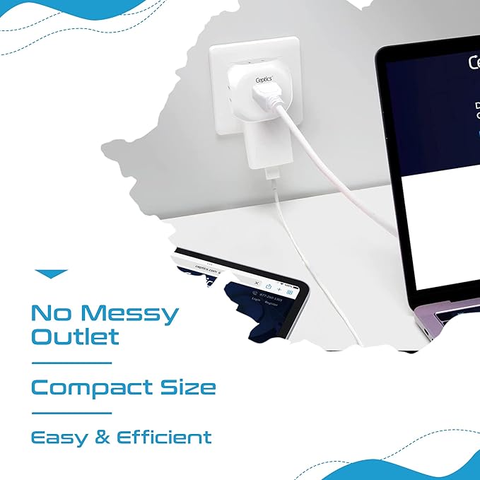 Ceptics European Travel Plug Adapter Europe Power Adaptor Charger 4 Input - Ultra Compact - Light Weight - USA to Any Type C Countries Such as Italy, Iceland, Austria and More - 2 Pack (PT-9C)