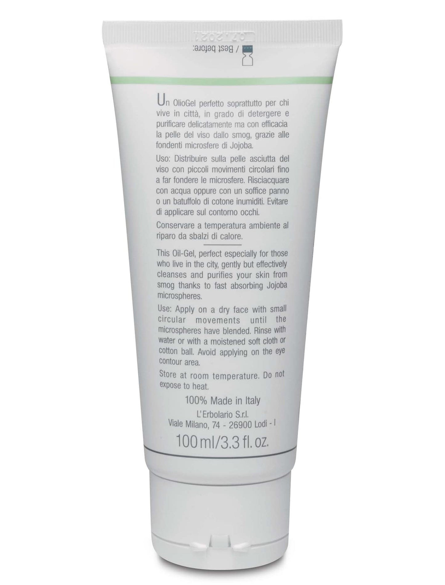 L'Erbolario Algadetox Cleansing Exfoliating Face Oil-Gel - Skin-Purifying Treatment Against Pollution - Gently And Effectively Cleanses Your Skin - Perfect To Tone, Protect The Face - 3.3 Oz Cleanser