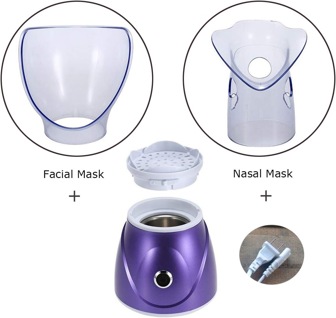 Hann Facial Steamer Professional Sinus Steam Inhaler Face Skin Moisturizer Facial Mask Sauna Spa Steamers with Aromatherapy Diffuser Humidifier Function (Purple)