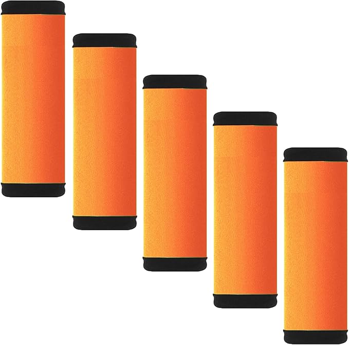 5pcs Neoprene Luggage Handle Wrap for Suitcase Identifier Luggage Makers Covers Wraps Travel Accessories - Fluorescent Orange