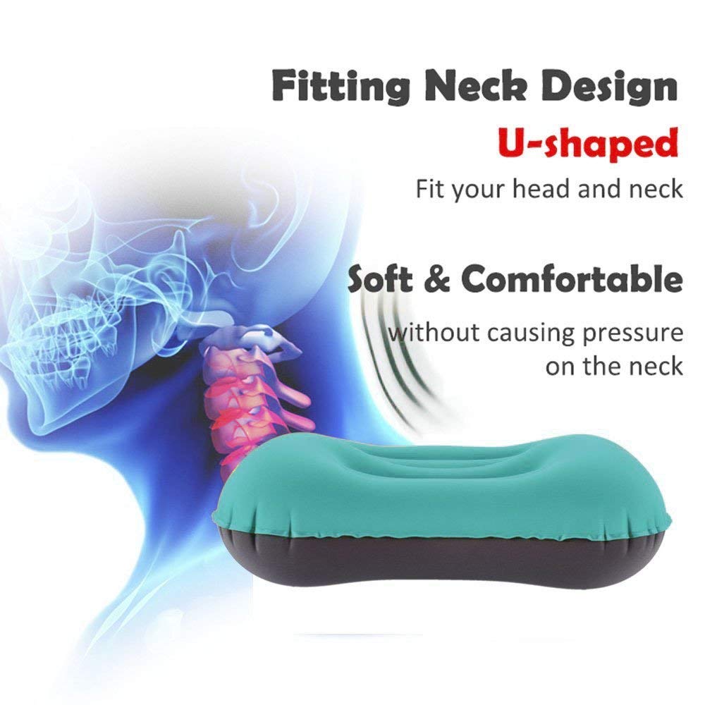 SUNYAO Ultralight Inflatable Camping Pillows - Compressible, Compact, Inflatable, Comfortable, Ergonomic Pillow for Neck & Lumbar Support While Camping, Backpacking，Hiking