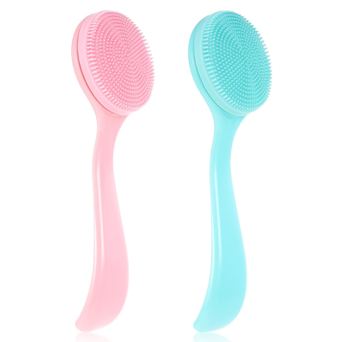 BOHUIZ 2Pcs Silicone Face Brush Manual Face Scrub Brush, Soft Facial Cleansing Brush Waterproof Exfoliating Face Brush Skin Friendly Face Cleaner Brush for Blackheads Makeup Residues Removal