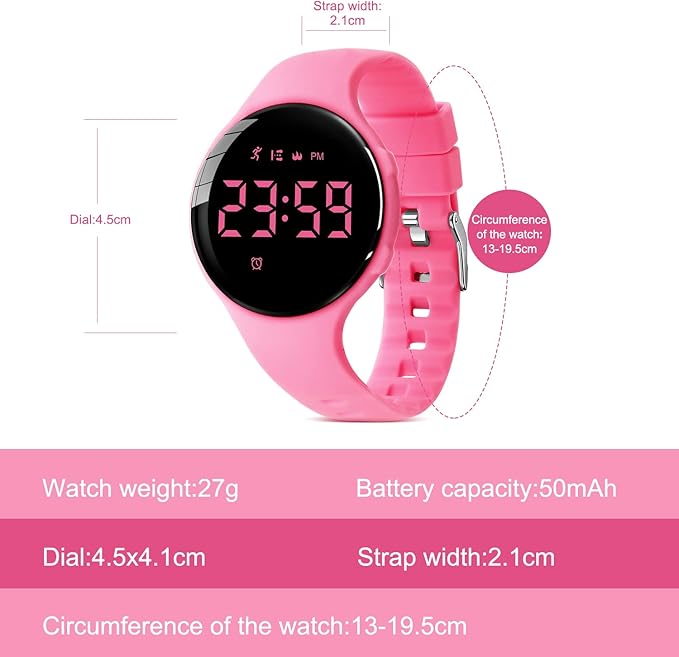 Kids Watches for Girls Boys Digital Sport Watch with Step Counter Pedometer Vibration Alarm Clock, No App Waterproof Fitness Tracker Kids Watch Boys Girls Teens Students Ages 5-16