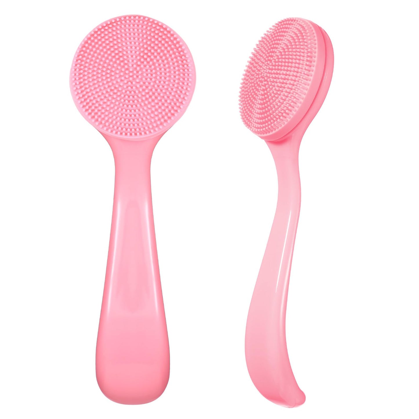 2 Pcs Silicone Manual Facial Cleansing Brush Waterproof Face Cleaning Scrubber Exfoliator Cleanser Soft Face Scrubber Exfoliating Brush for Blackheads Makeup Residues Removal(Pink)