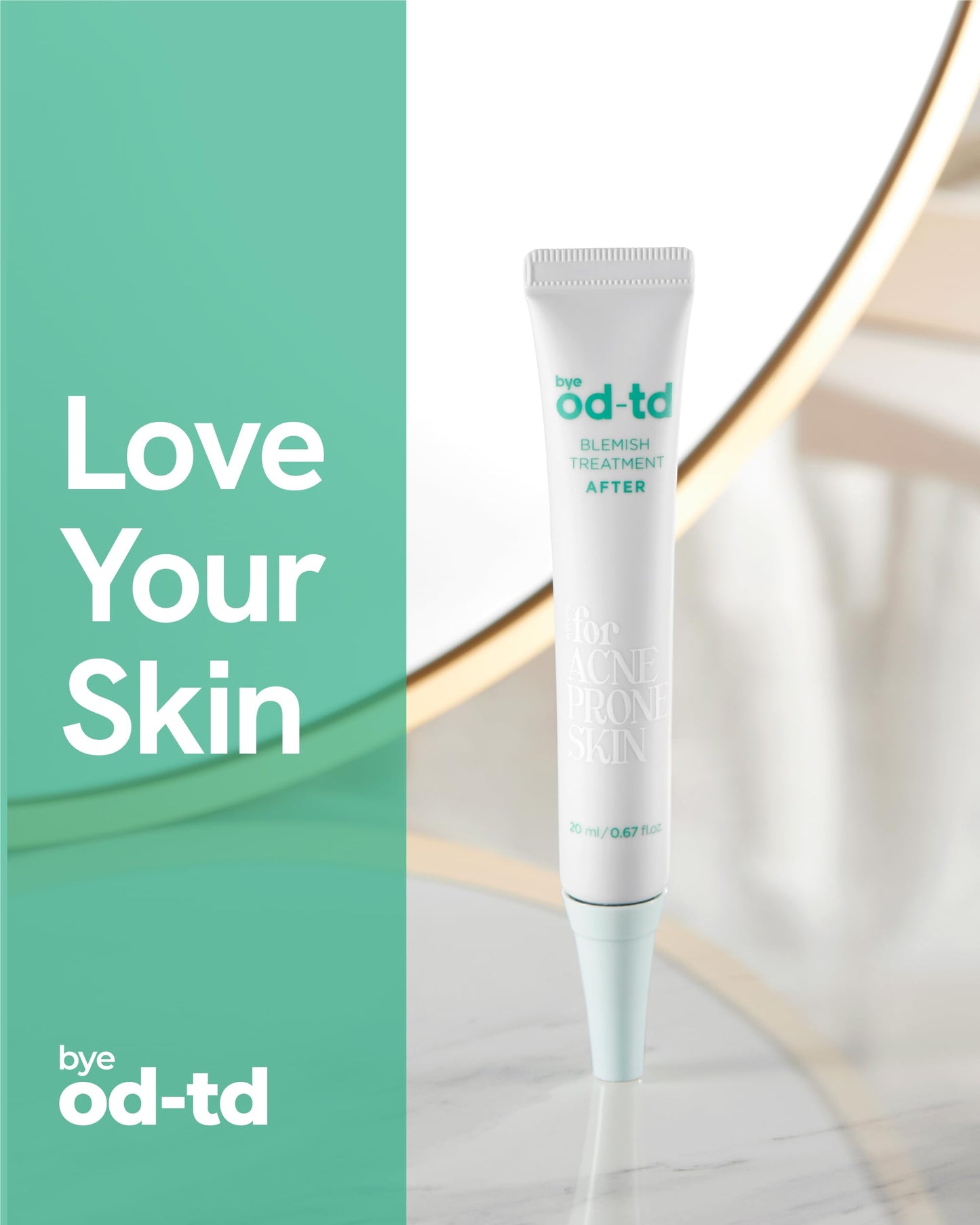 Bye od-td Blemish Treatment (0.7fl oz) - Post-Blemish Marks, Correction Korean Skin Care. TECA, Allantoin, Herb-Vinegar Tincture.