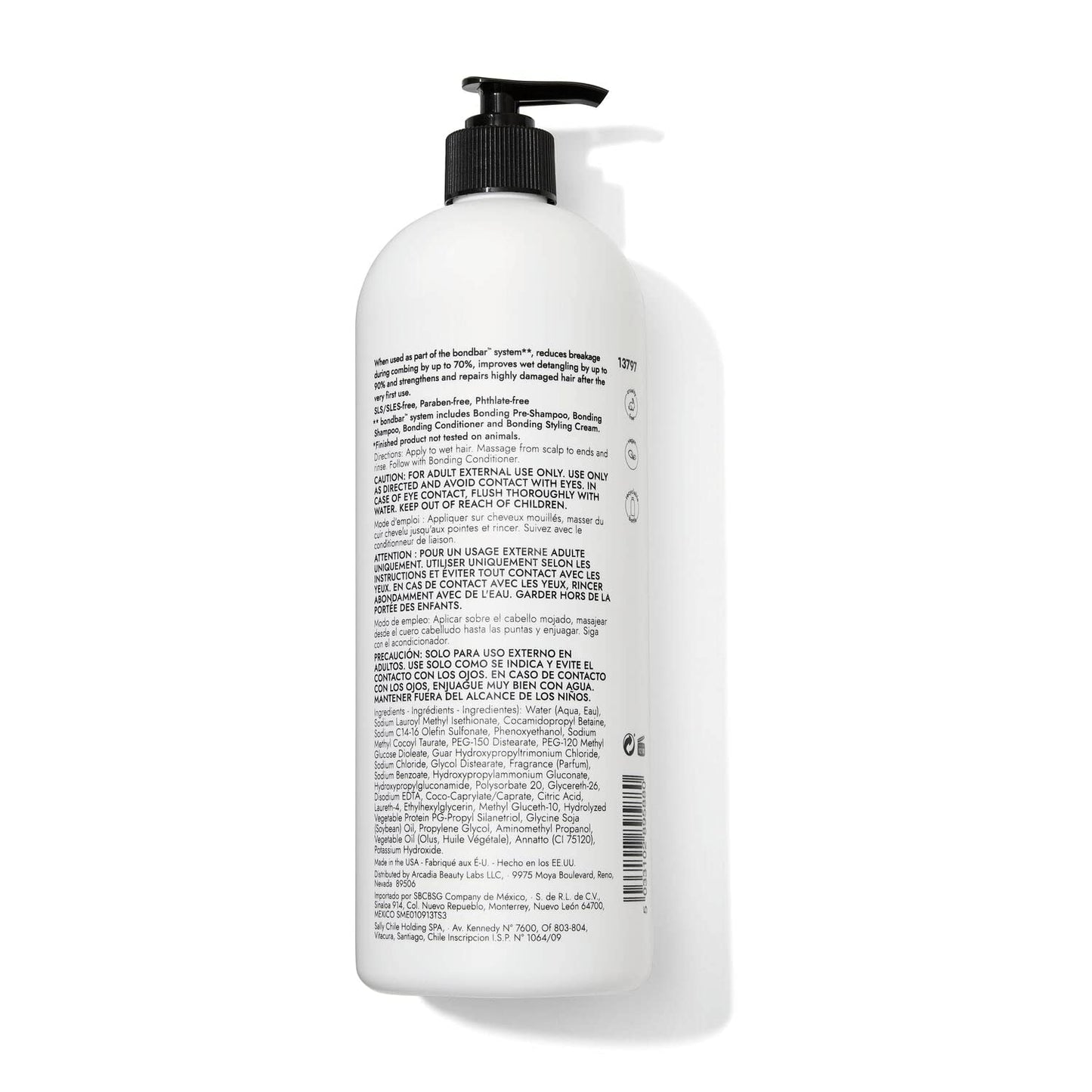Bondbar Repairing Shampoo, Protects, Strengthens & Hydrates All Hair Types & Textures, Prevents Flyaways & Frizz, Adds Moisture & Shine, Vegan, CrueltyFree, 33.8 Fl Oz