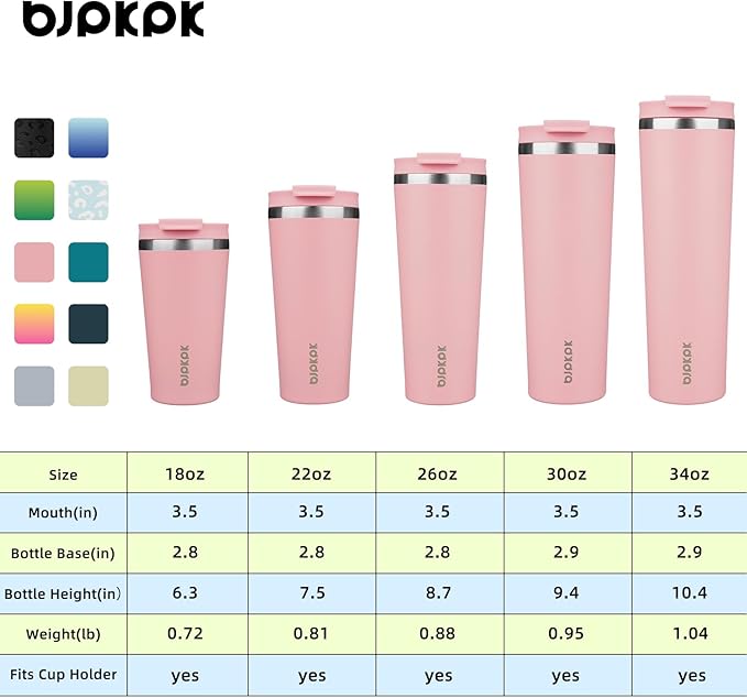 BJPKPK 26oz Tumbler With lid And Straw Stainless Steel Travel Coffee Mug Insulated Tumblers Cups,Light Pink