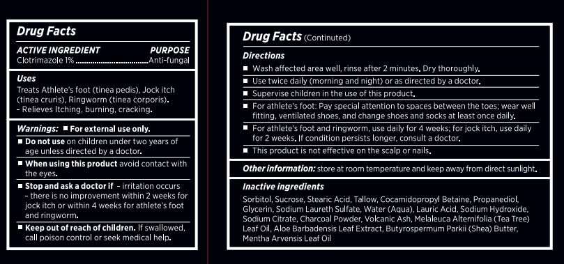 Roycederm Antifungal Soap for Active Skin – Medicated Bar for Athlete’s Foot, Jock Itch, Ringworm with Tea Tree Oil, Charcoal & Volcanic Ash