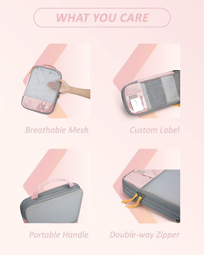 BAGSMART 6 Set /4 Set/2 Set Compression Packing Cubes for Travel, Lightweight Luggage Organizer Bags, Durable Space Saver Bags Travel Essentials