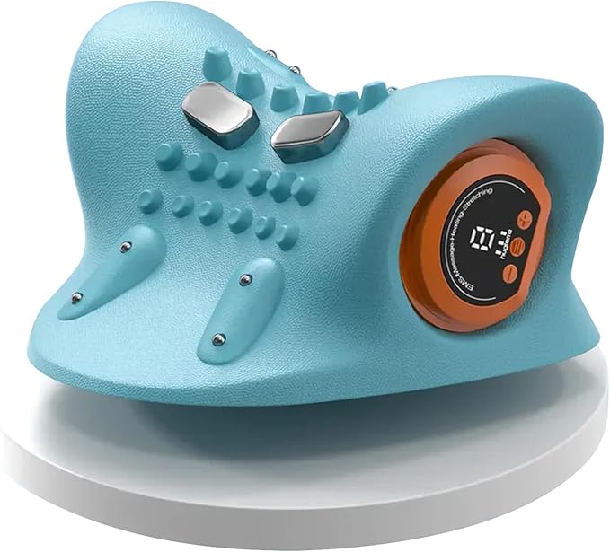 Neck Massager, Masajeador de Cuello, 3 Modes Electric Neck and Shoulder Relaxer Pillow, with Heat 26° Angle Cervical Traction Device for Pain Relief Deep Tissue