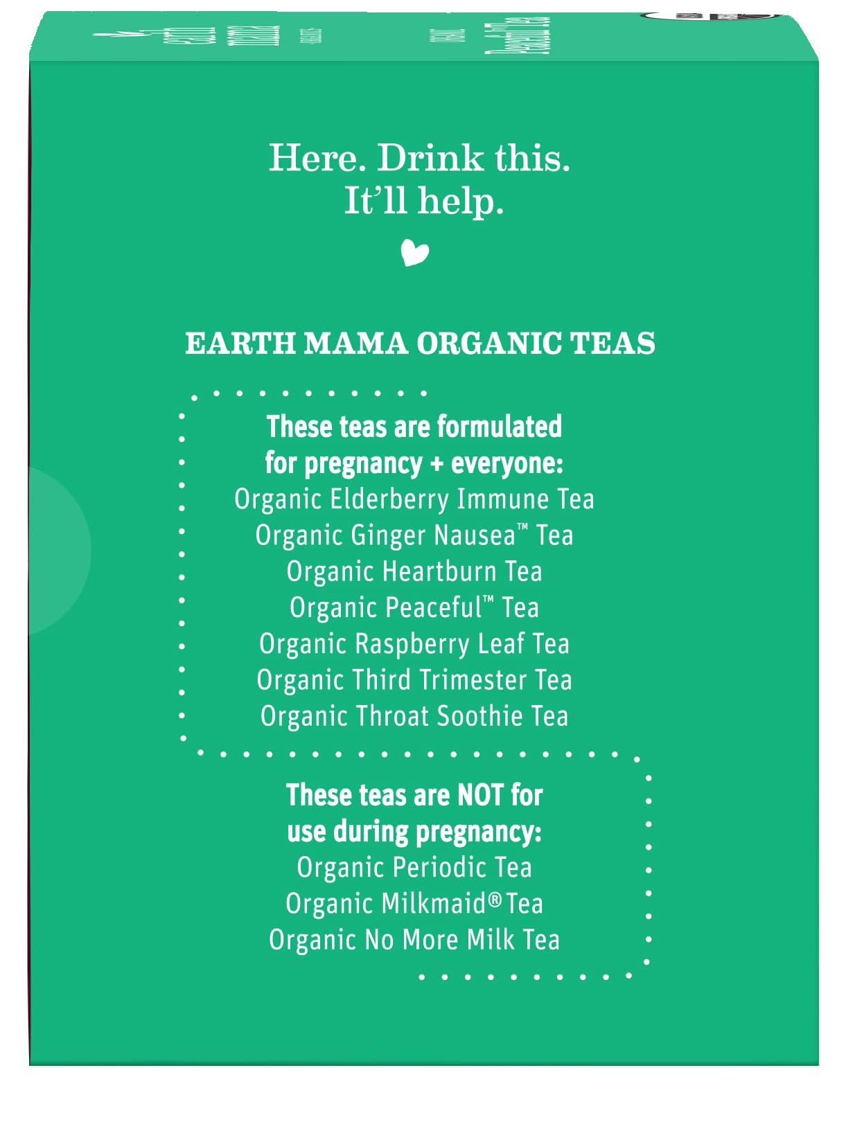 Earth Mama Organic Peaceful™ Tea | Stress Less! Calming, Relaxing Herbal Blend Safe for Pregnancy & Beyond, 16 Teabags Per Box