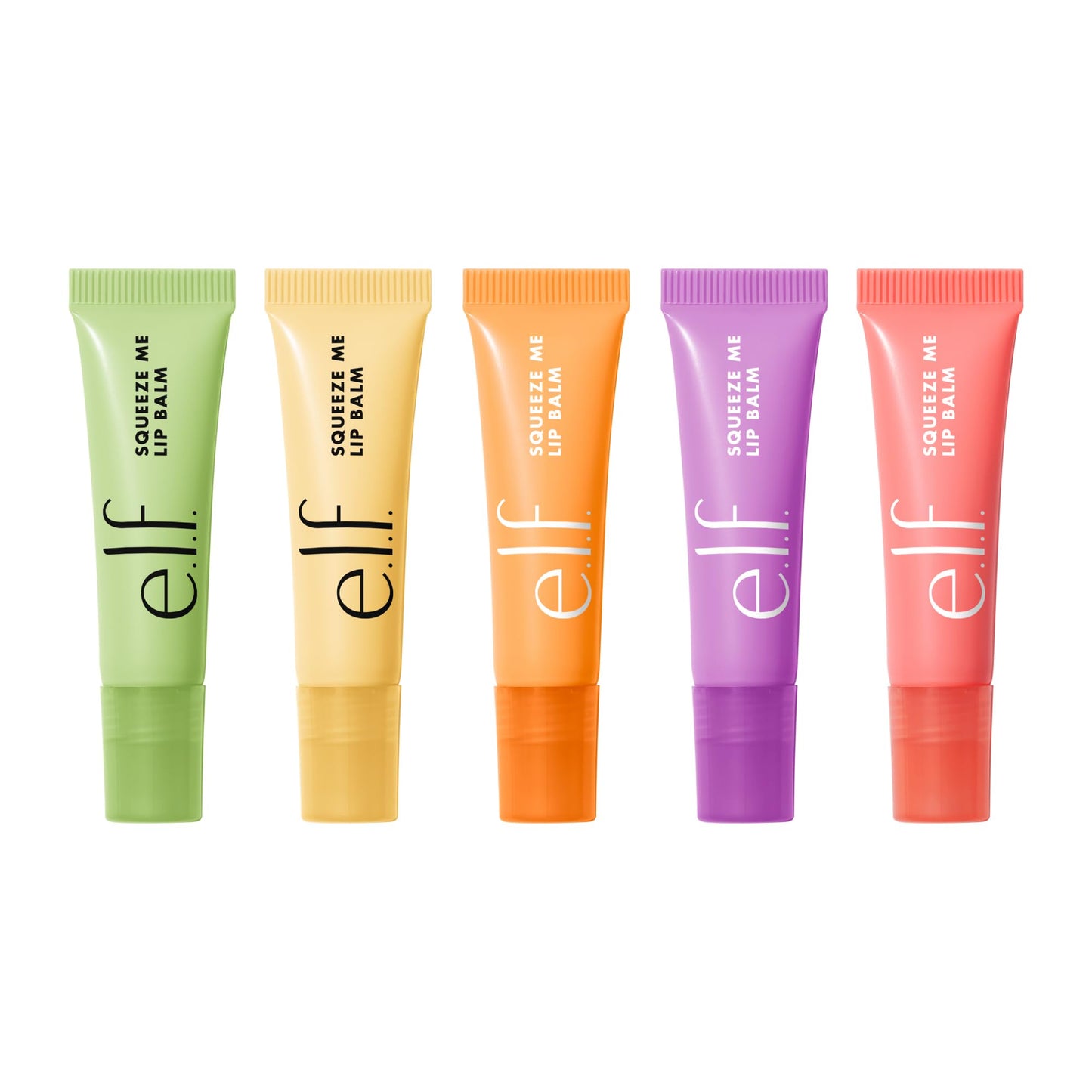 e.l.f. Squeeze Me Lip Balm Set, Includes Strawberry, Vanilla Frosting, Peach, Grape & Honeydew, Moisturizing Lip Balm, Vegan & Cruelty-Free