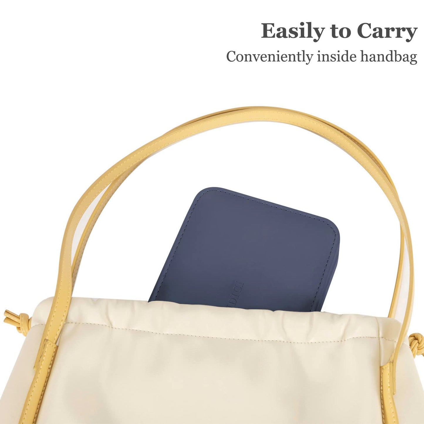 LANDICI Small Jewelry Box for Women Girls, PU Leather Travel Jewelry Case, Portable Jewelry Organizer Storage Holder Display for Ring Earrings Necklace Brooch Men Kids Gift, Dark Blue