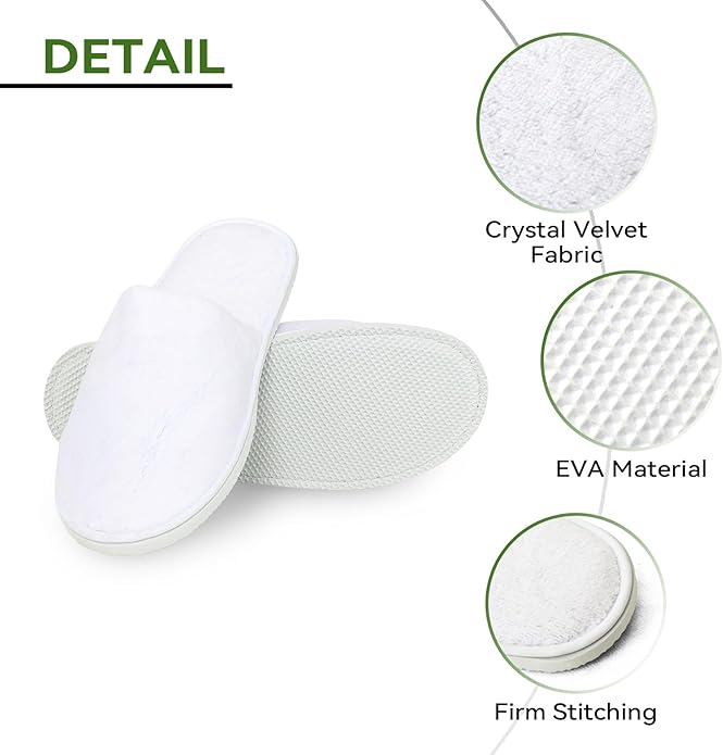 10PCS Unisex Guest Disposable Slippers, SPA Cotton Slipper, Hotel Bath Slippers Disposable, Travel Bulk Guest House Slipper for Shoeless Home, Travel, Hotel or Commercial