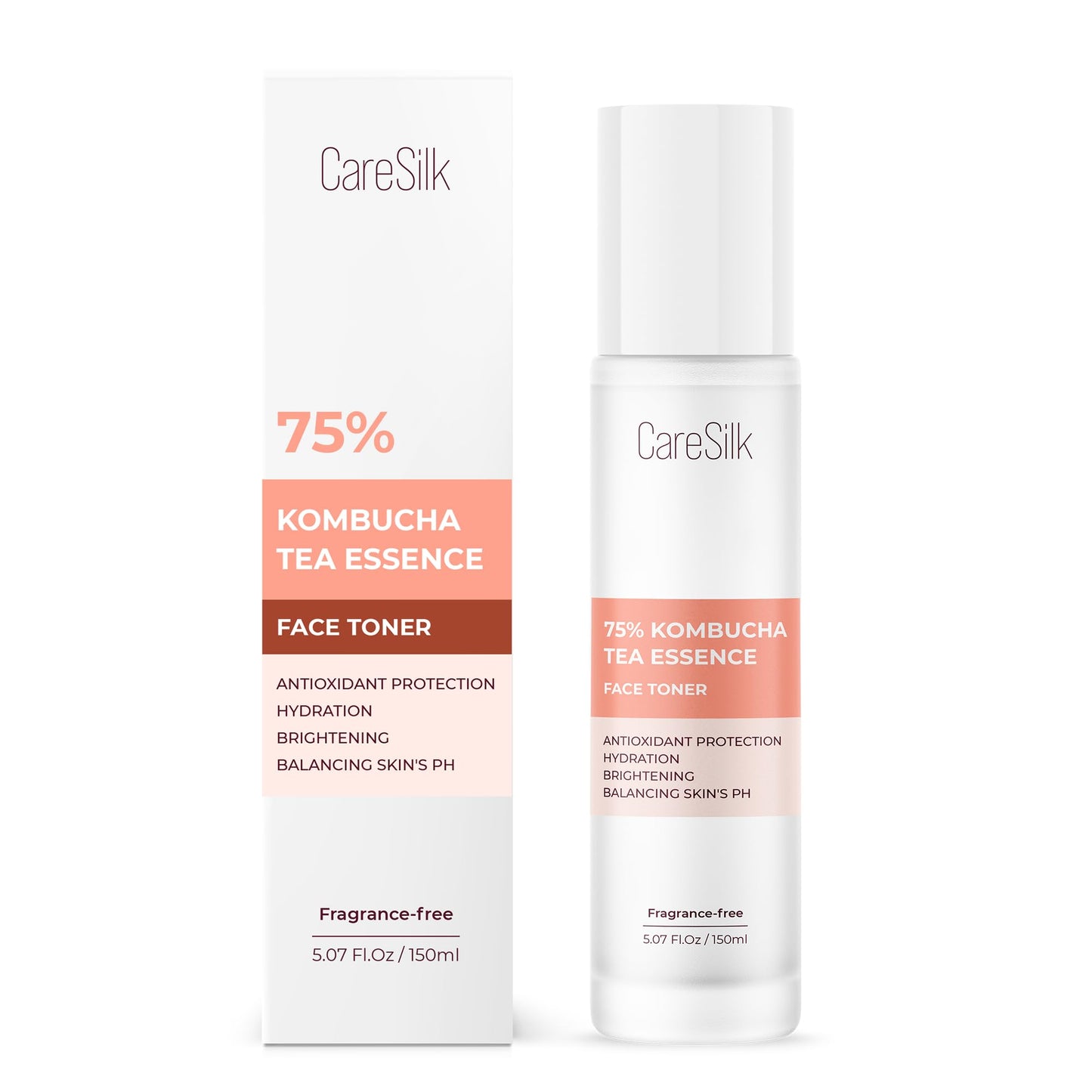 Caresilk Kombucha Tea Essence Face Toner - Fermented Black Tea Hydrating Essence Skincare Gel Cream - Ceramide Regulation Barrier Serum + Hyaluronic Acid & Niacinamide