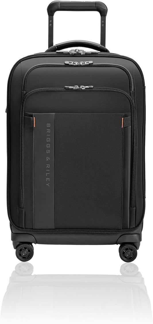 Briggs & Riley Domestic 22" Carry On Expandable Spinner - Luggage for Travel, Suitcases with Wheels, Softside Rolling Bag for Men & Women - ZDX Collection, Black