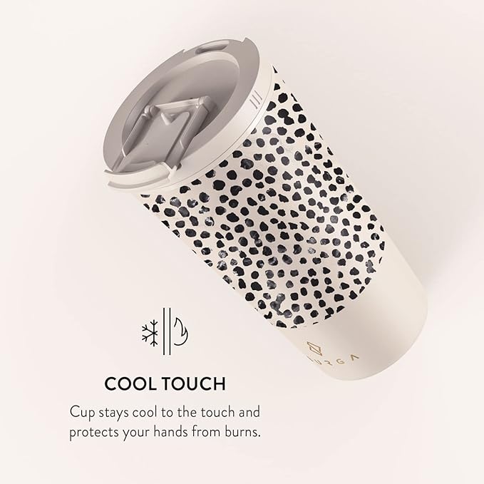 BURGA Travel Coffee Mug (16oz) – Spill-Proof, Secure-Seal Insulated Coffee Mug – Scratch-Resistant, Stainless Steel Travel Mug Stays Hot or Cold – Anti-Slip Coffee Tumbler – Almond Latte Travel Mug