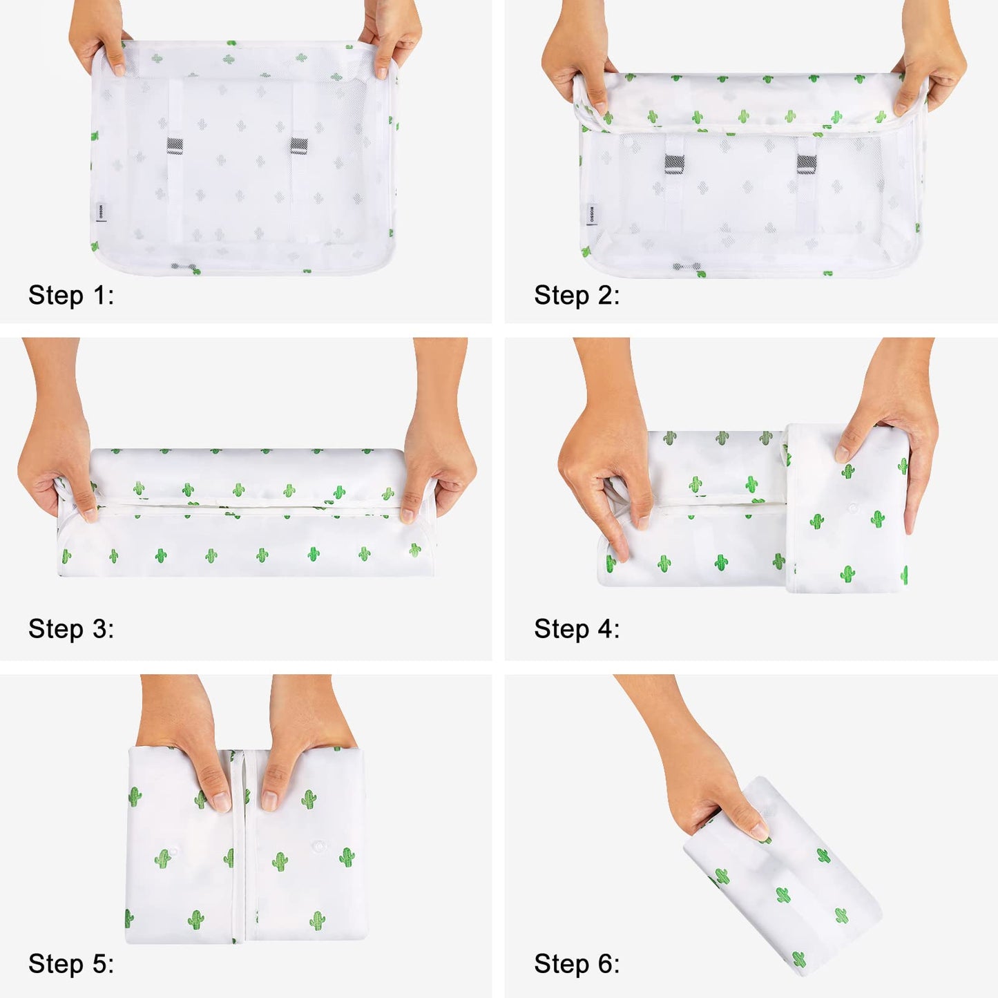 Luggage Cubes, Mossio 9 Set Travel Essentials Backpack Organizer for Women & Men White Cactus