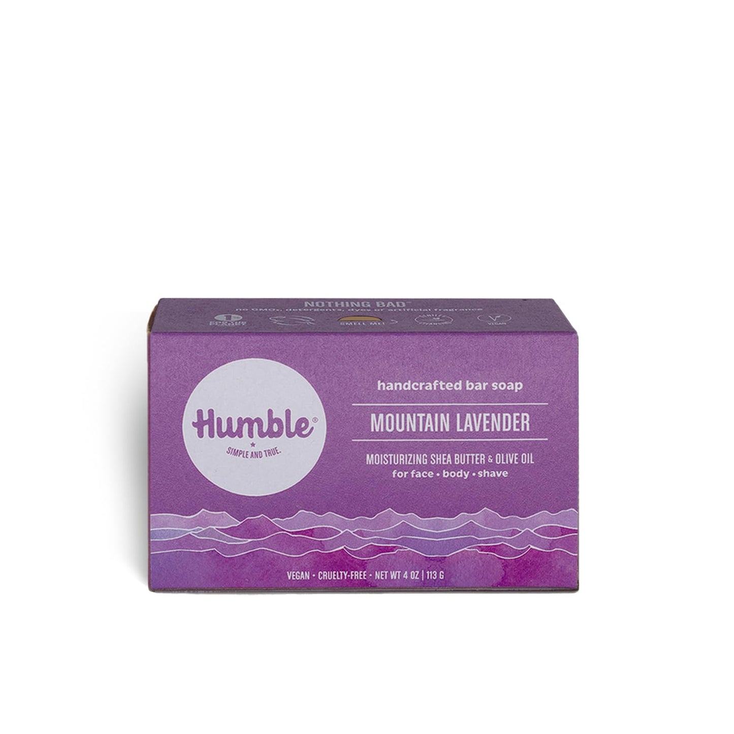 Humble Brands Handcrafted Bar Soap, Organic Cold Processed Soap Bars, Moisturizing Face & Body Cleanser - Mountain Lavender