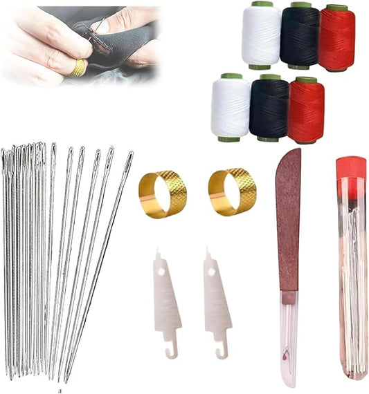 37PCS Sewing Tool Set,Needles Thread Hand Repair Tools,Complete Needle and Thread Kit for Hand Sewing,Portable DIY Sewing Tool Set for Beginners and Professional Crafters