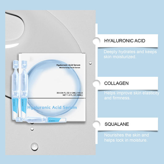 ARCHIDATE 3% Hyaluronic Acid Serum Ultra-Hydrating Vials, 30Pcs Hyaluronic Acid Tubes, Long Lasting Hydration, Enhance & Repair Skin Barrier, Single-Use Ultra-Hydrating Hyaluronic Acid Tubes