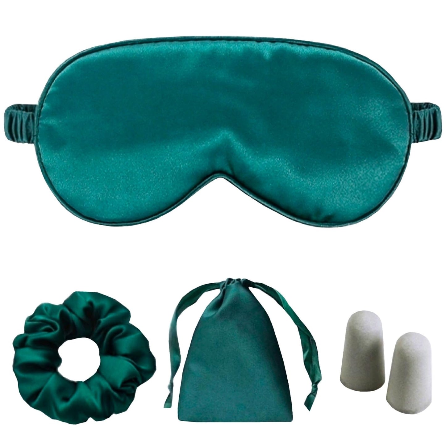 LCBD Silk Satin Sleeping Eye Mask, Dark Green Sleep Eye Mask Night Blindfold for Women and Men, Soft Breathable Blackout Eyeshade Eye Cover for Travel, Wedding Bridesmaid Gift