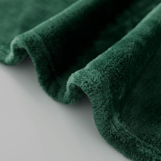 JIAHANNHA Flannel Fleece Blanket Throw Size(60 by 80 Inches),Green Throw Blanket for Couch Sofa Bed 280GSM,Super Soft Plush Cozy and Lightweight Warm Bed Blanket for All Season