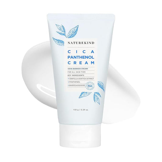 Cica Panthenol Cream, 50,000ppm Panthenol, Centella Asiatica & Hyaluronic Acid, Barrier Repair Moisturizer for Dry, Sensitive Skin, Korean Skincare, 150g, 5.29 oz.