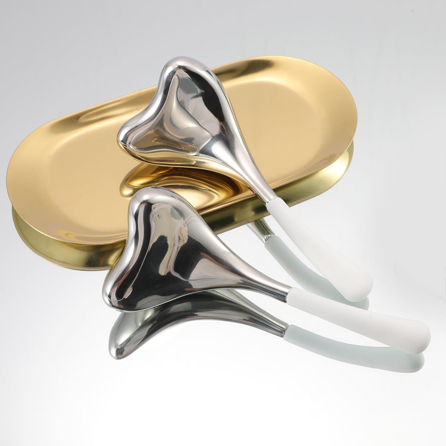 Fabludo 2-in-1 Gua Sha Cryo Sticks, Facial Skin Care Tools for Women Face and Eyes Massage, Unbreakable Stainless Steel Esthetician Supplies, Cooling Spa Ice Globes Roller with Carry Case