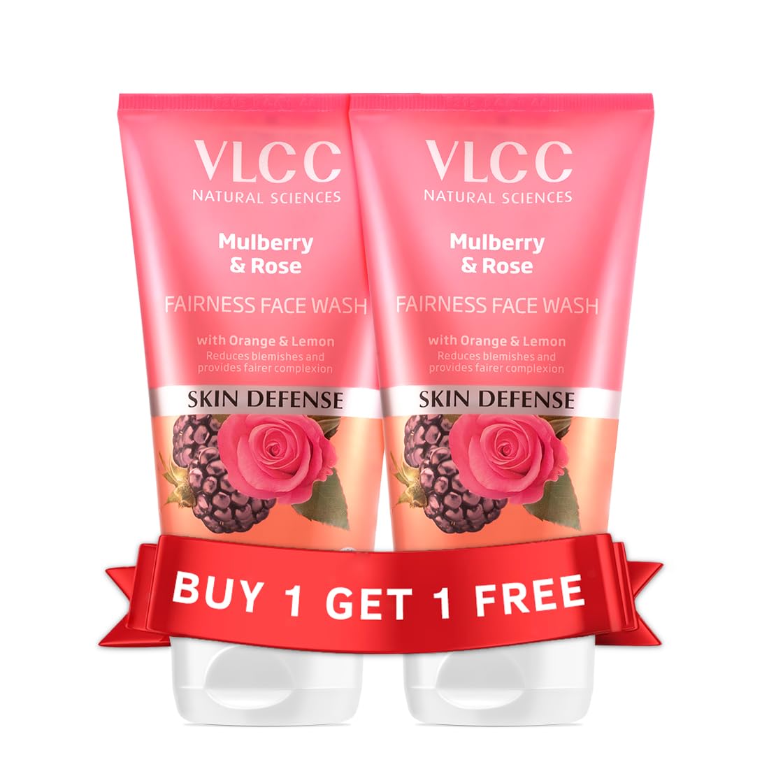 VLCC Mulberry and Rose Face Wash | Gently Cleanses Dust, Oil & Pollutants | Helps Reduce Dark Spots | Enhances Skin Complexion | 5.07 Fl Oz/150 ml Each (Pack of 2)