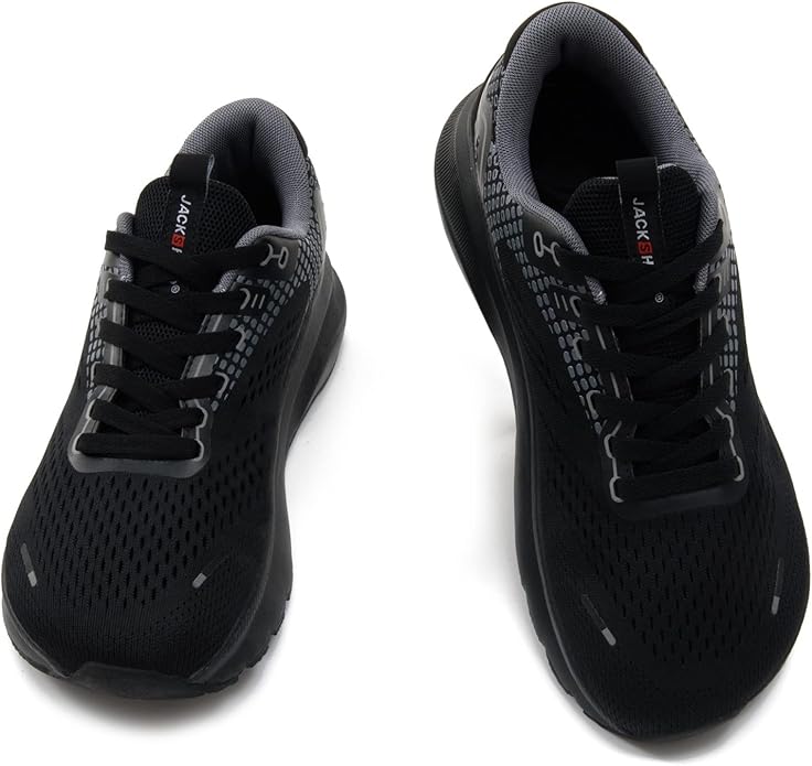 JACKSHIBO Wide Toe Box Shoes for Men Arch Support Shoes Wide Width Sneakers for Running Walking Athletic Tennis Orthopedic Plantar Fasciitis Workout with Thick Cushioned Zero Drop Sole