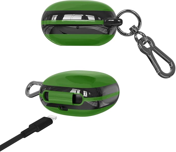 Compatible Powerbeats Pro Case Cover, Full Protective Shockproof Anti-Slip Silicone Case for Beats Powerbeats Pro (Black Edge+Army Green)