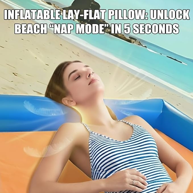 Large Beach Blanket Sandproof, 79"×83" Beach Mat for Family, Beach Mats with Pillow, Camping Sleeping Mat Portable Outdoor with Side Walls, Beach Essentials