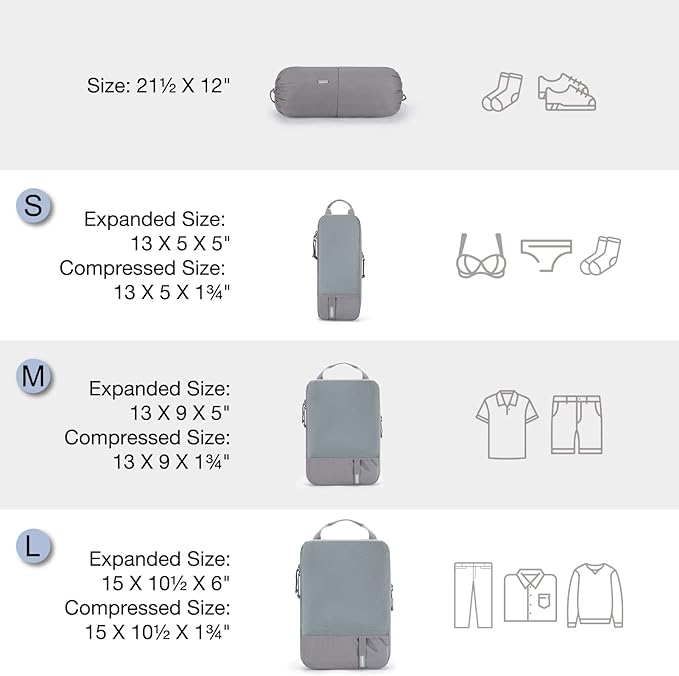 BAGSMART 6 Set /4 Set/2 Set Compression Packing Cubes for Travel, Lightweight Luggage Organizer Bags, Durable Space Saver Bags Travel Essentials
