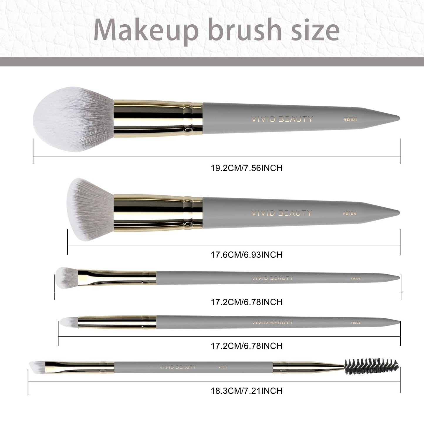 5pcs Travel Makeup Brush Set – Face & Eye Basic Brushes for Powder, Blush, Crease, Eyeshadow, Eyesbrow & Eyelash – Soft, Skin Friendly Synthetic Fiber – Your Make up Essential Brush Kit (Grey)