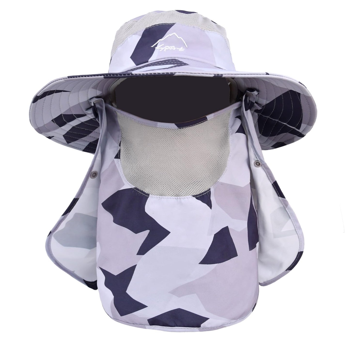 Sun Hats for Men Women Fishing Hat UPF 50+ Breathable Wide Brim Summer UV Protection Hat with Face Cover & Neck Flap