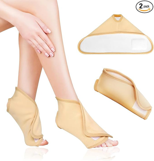 Castor Oil Pack, Reusable Castor Oil Packs Kit Adjustable Elastic Castor Oil Cloth Safe Organic German Cotton Plus Size for Belly, Waist, Back, Neck and Joint Care (Feet Pack)