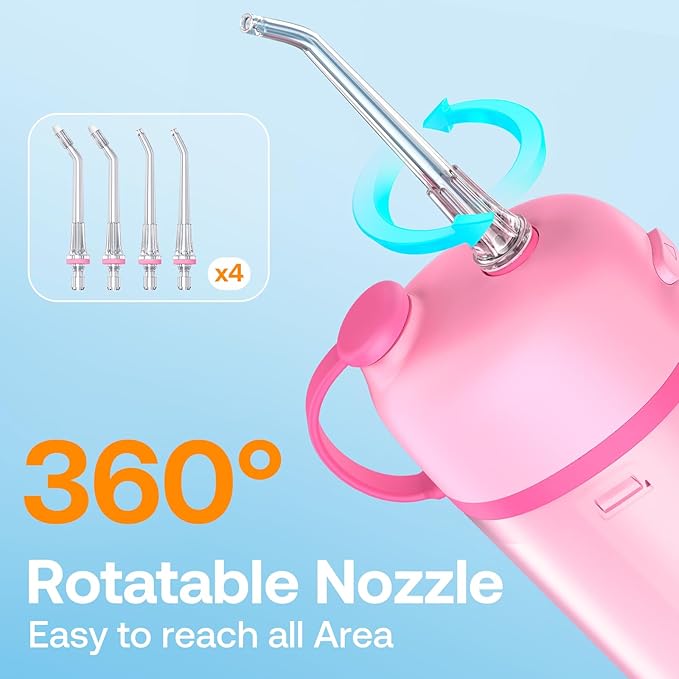 Bitvae P1 Water Flosser for Teeth, Portable Mini Water Flosser, Cordless Water Teeth Cleaner Picks with Telescopic Water Tank, Type-C Rechargeable Oral Irrigator for Travel & Home (Pink)