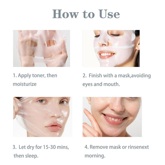 ONMYLOVIN 4 Pack Deep Collagen Overnight Mask,Bio-Collagen Real Deep Mask, Skinqueen Korean Collagen Films Deep Collagen Anti Wrinkle Firming Lifting Face Mask