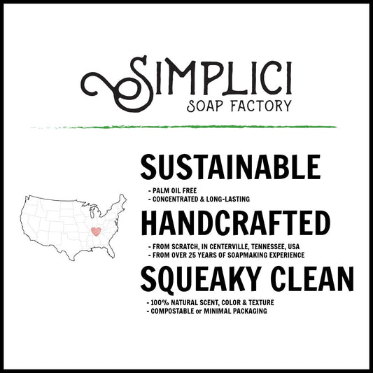 Simplici Lavender, Mint, & Charcoal Natural Soap (smooth + pure essential oils) 6 Bar Value Bag. Palm Free.