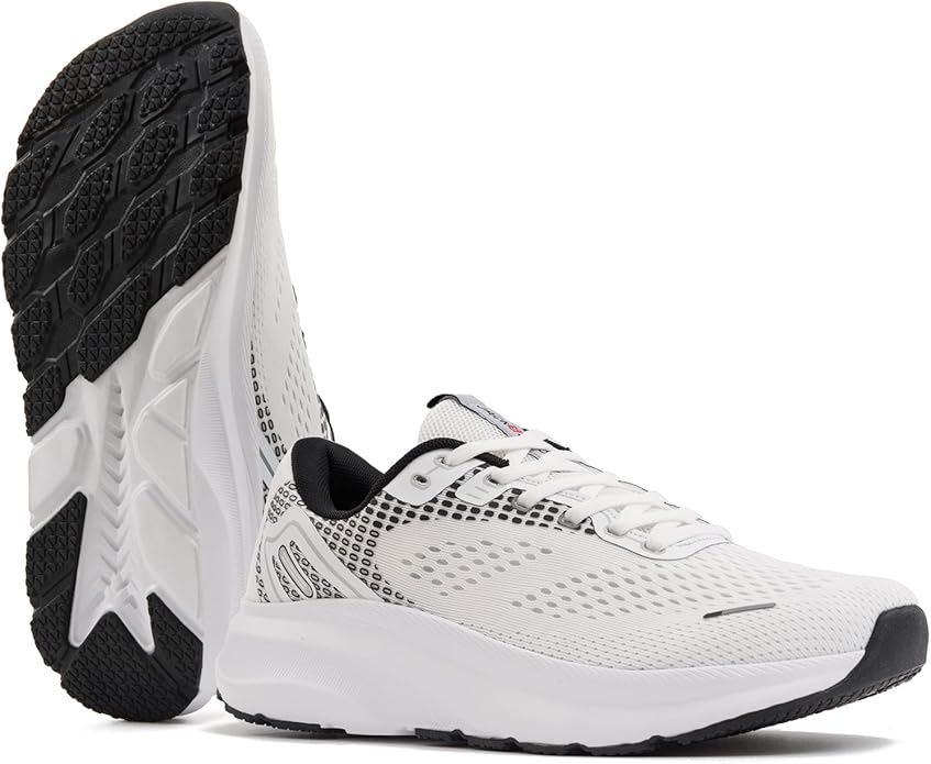 JACKSHIBO Wide Toe Box Shoes for Men Arch Support Shoes Wide Width Sneakers for Running Walking Athletic Tennis Orthopedic Plantar Fasciitis Workout with Thick Cushioned Zero Drop Sole