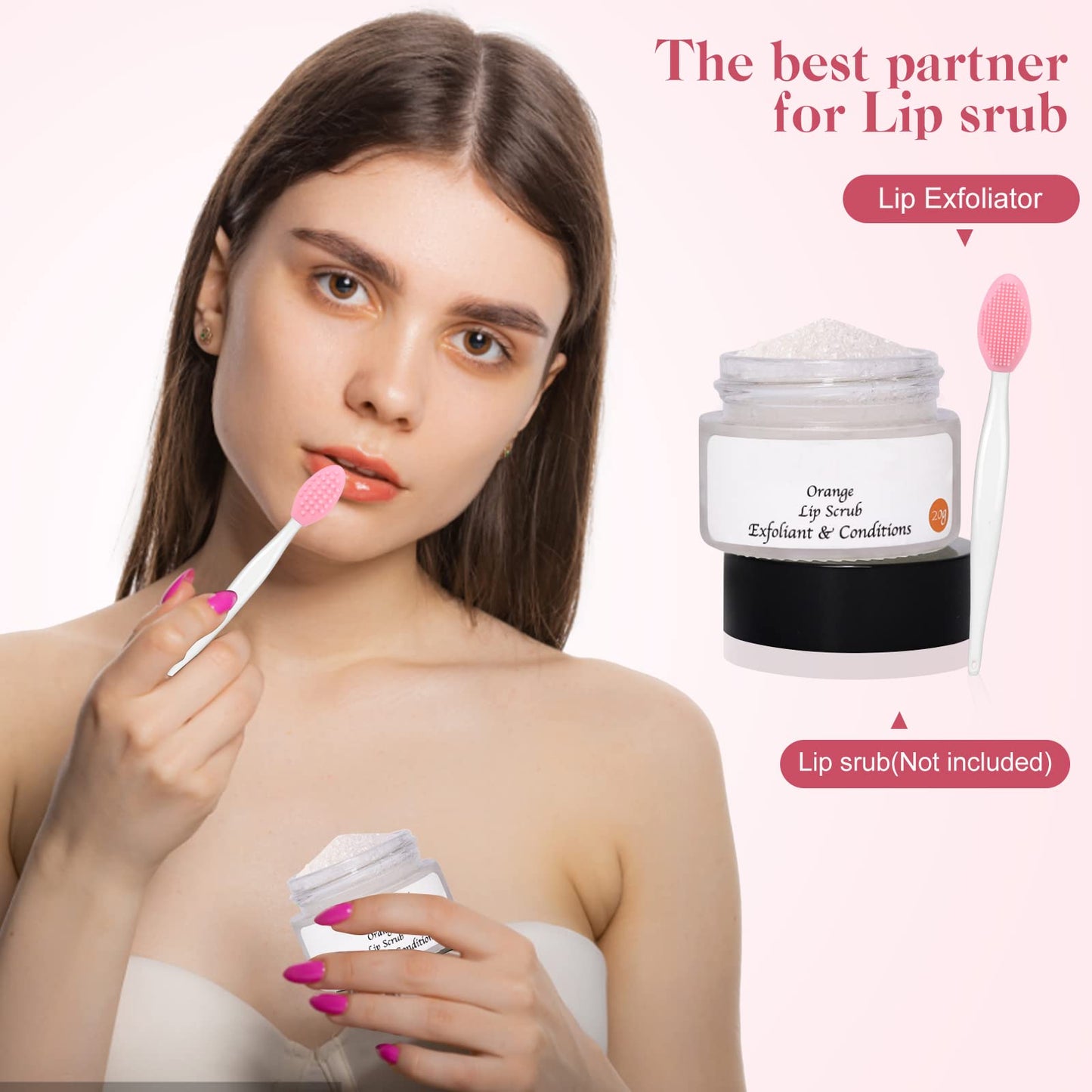 3 Pcs Facial Cleansing Brush,Lip Scrub Brush,Silicone Face Mask Brush for Face Scrubber & Lip Scrubber,For Massaging,Exfoliating,Remove Blackheads,Makeup Skincare Removal,DIY Mask