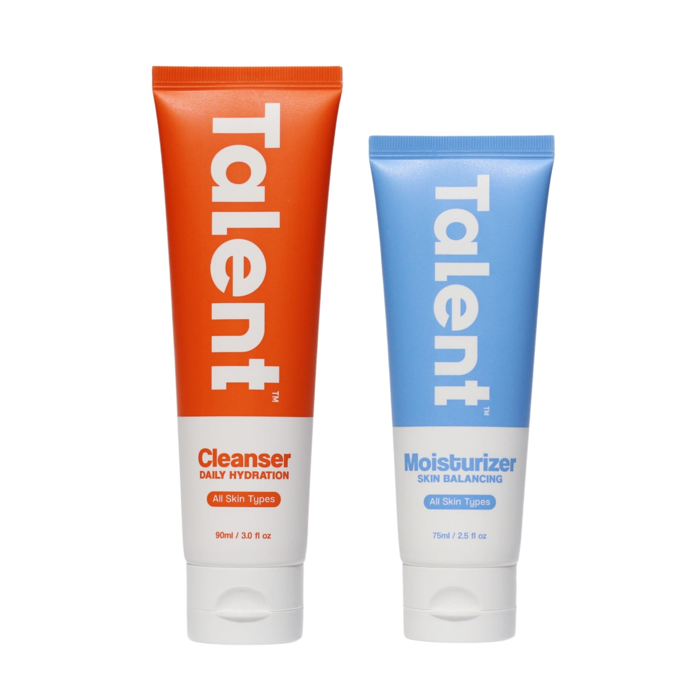 Talent Essential Starter Skincare Set - 90 Day Supply, Korean Skincare, EWG Verified, Fragrance-Free Daily Cleanser (3.0 oz) & Moisturizer (2.5 oz)
