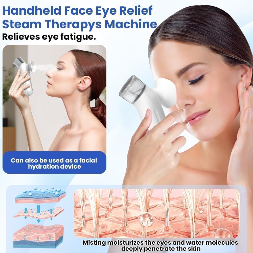 Eye Mist Steam Sprayer for Relief Dry Eyes, Facial Steamer, Eye Treatment, Portable Heated Eye Masks, Mini Eye Moisturizing Cleaning Soothing Steamer