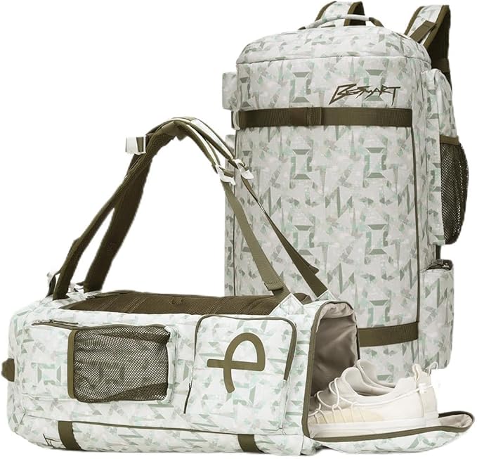 BE SMART 40L Extra Large Gym Backpack for Men, Big Gym Bag with Shoes Compartment, Waterproof Heavy Duty Duffel Bags, Men's Workout Backpacks for Outdoor Sport,Hiking,Camping,Travel