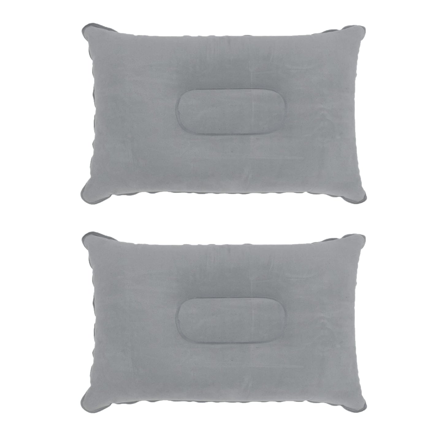 LiXiongBao 2 Pack Ultralight Inflatable Pillow Small Squared Flocked Fabric Air Pillow for Beach Hiking,Camping,Traveling,Napping,Desk Rest,Neck &Lumbar Support(Gray)