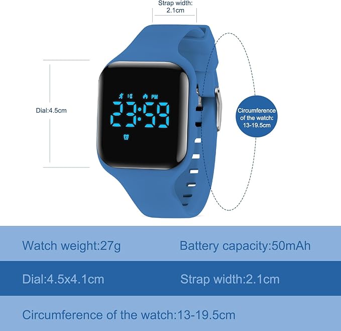 Kids Watches for Girls Boys Digital Sport Watch with Step Counter Pedometer Vibration Alarm Clock, No App Waterproof Fitness Tracker Kids Watch Boys Girls Teens Students Ages 5-16