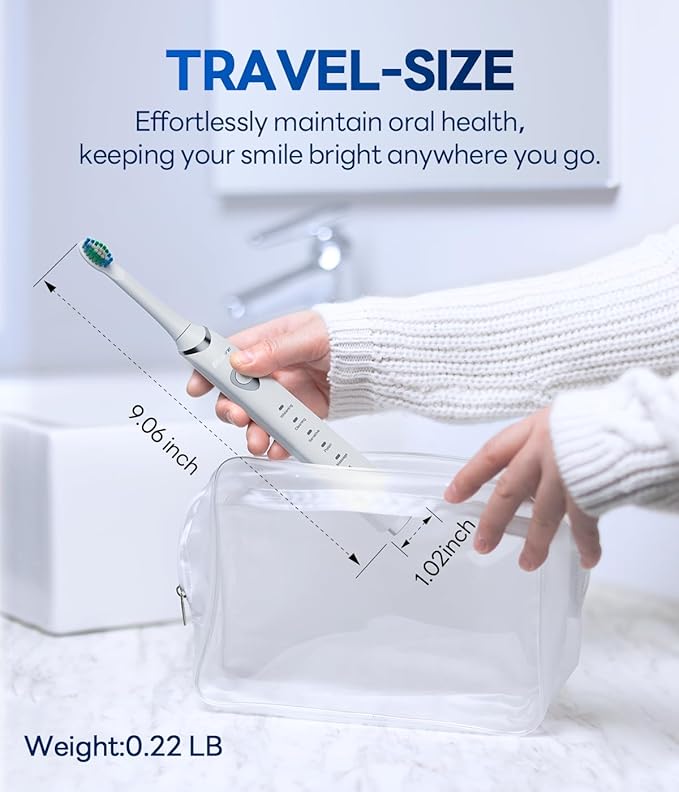 Bymore Electric Toothbrush for Adults,Kids ElectricToothbrush,Travel Sonic Kids Toothbrush with 8 Replacement Heads,Ultra Soft RechargeableToothbrush - Pure White