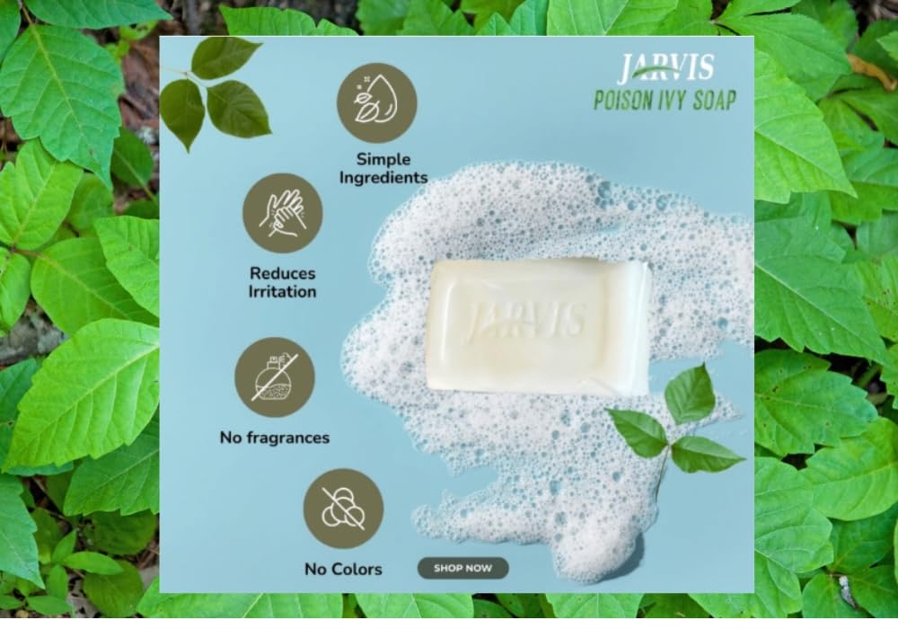 Poison Ivy Soap Bar | Treatment for Poison Ivy, Oak & Sumac | Fast Itch Relief and Soothing of Rashes, Redness & Inflammation | Simple Skin Care Ingredients | 2 pack | 3.4 Ounces (2)