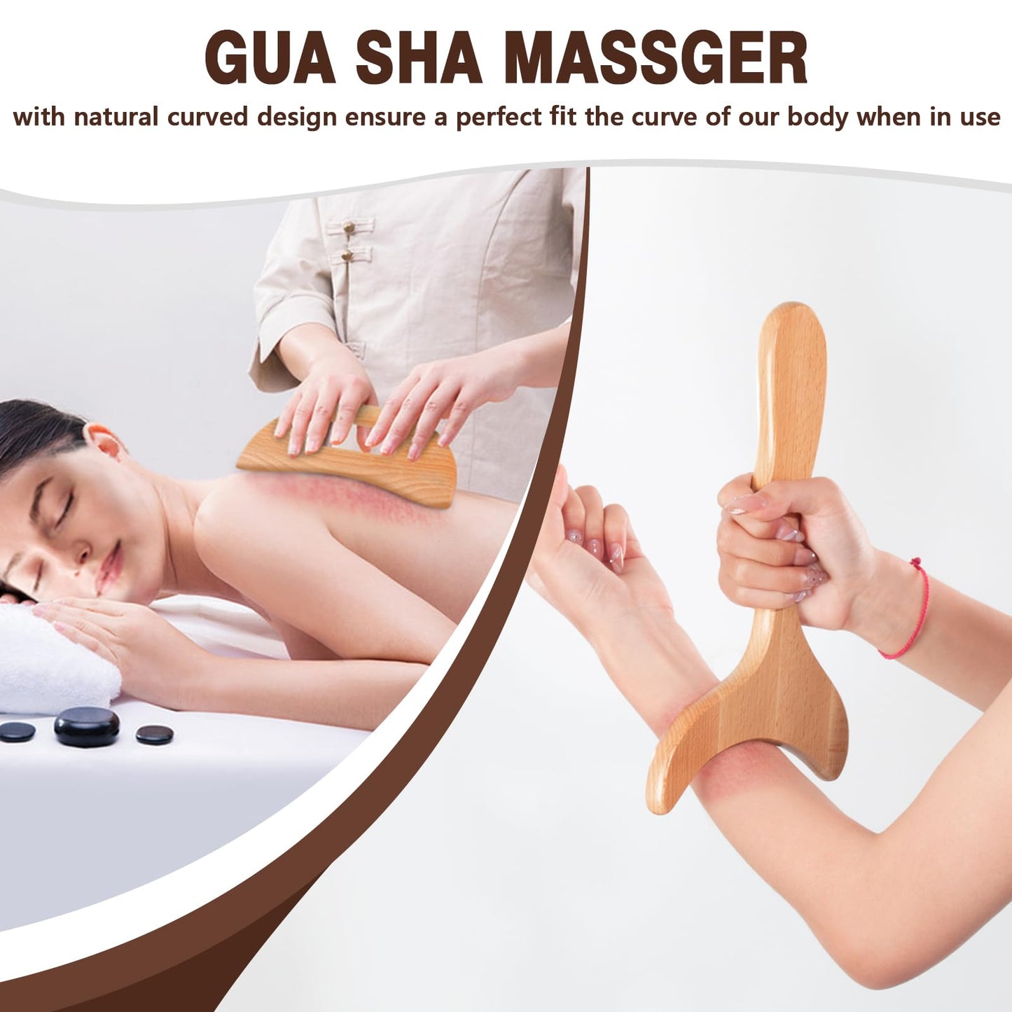 KintKita Wood Therapy Massage Tools 7-in-1, Wooden Lymphatic Drainage Massager Body Cellulite Massage Tool, Maderoterapia Kit Cellulite Massager for Body Sculpting,Contouring,Relief Muscle